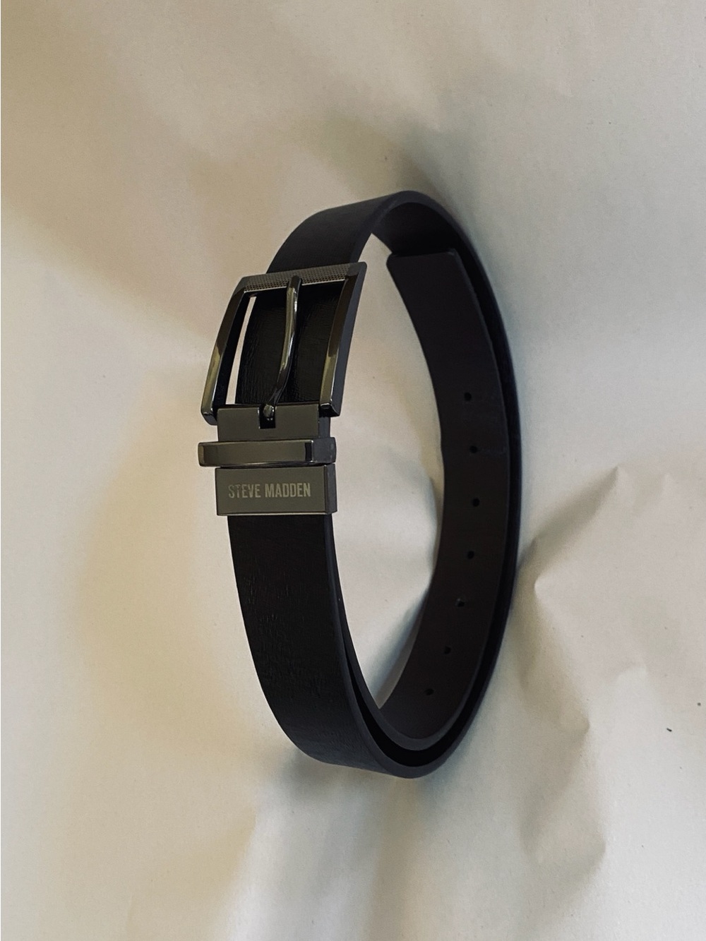 Steve Madden Black Belt with Silver Buckle